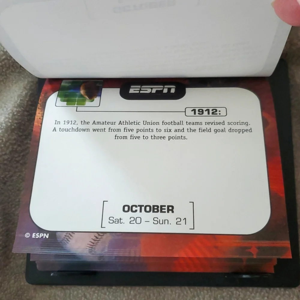 NWT, ESPN 2001 Desk Calendar, Trivia